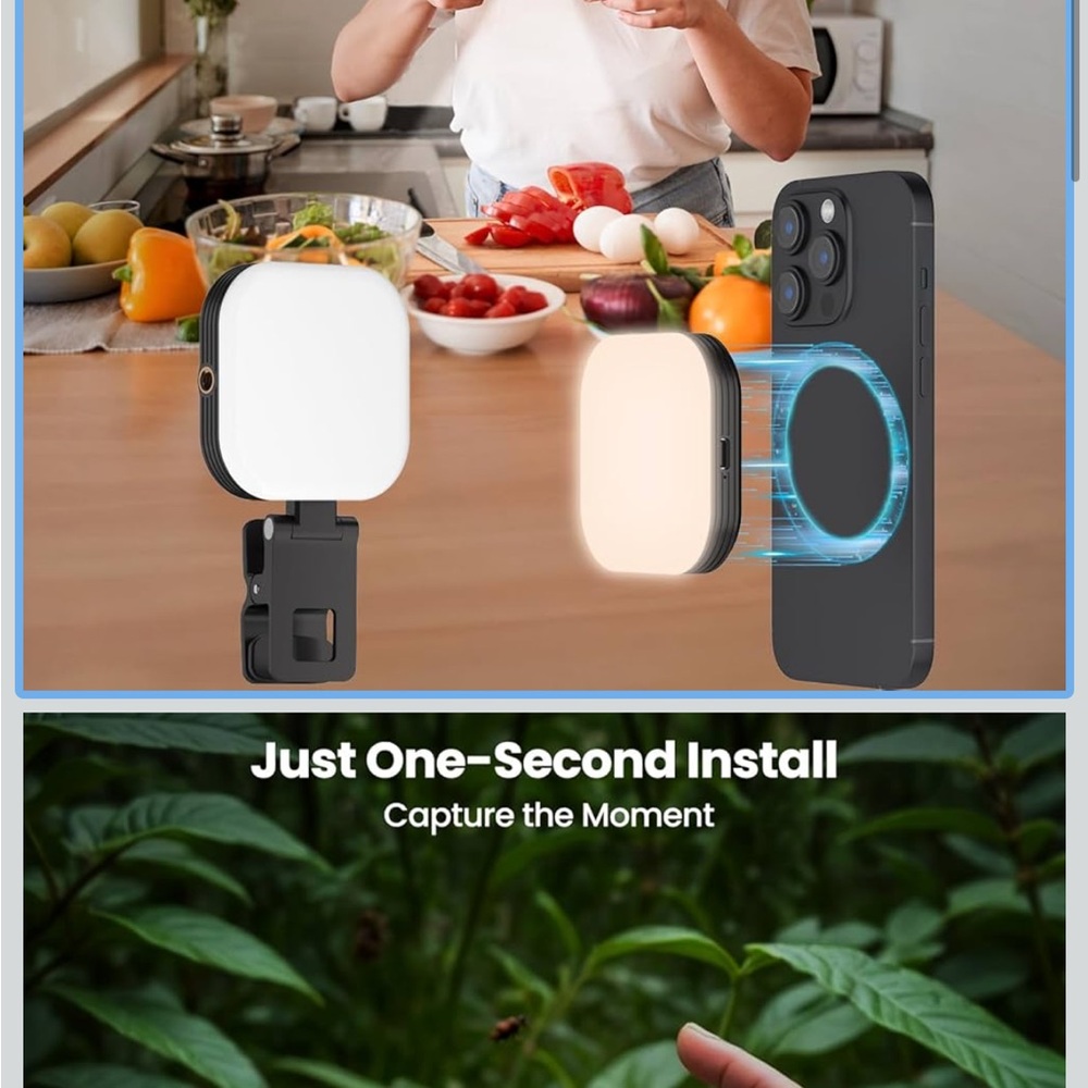 Smartphone Clip-On LED Light - Black